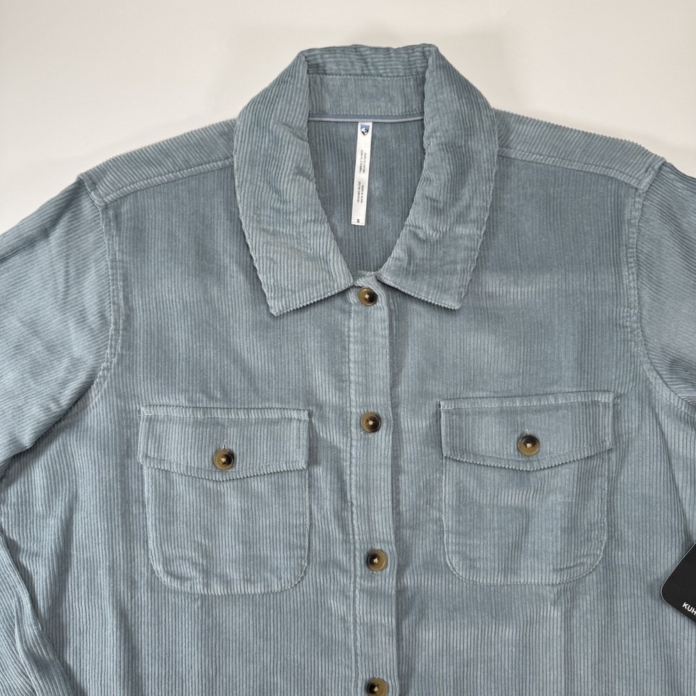 KUHL Tallula Cord Oversized Corduroy Button Up Overshirt Womens Small Blue - Picture 4 of 15